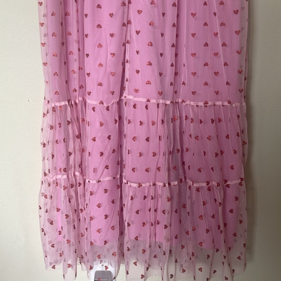 Betsey Johnson Pink and Red Heart Valentine’s Day Tulle Mesh Midi Dress 14 NWT - Picture 12 of 12